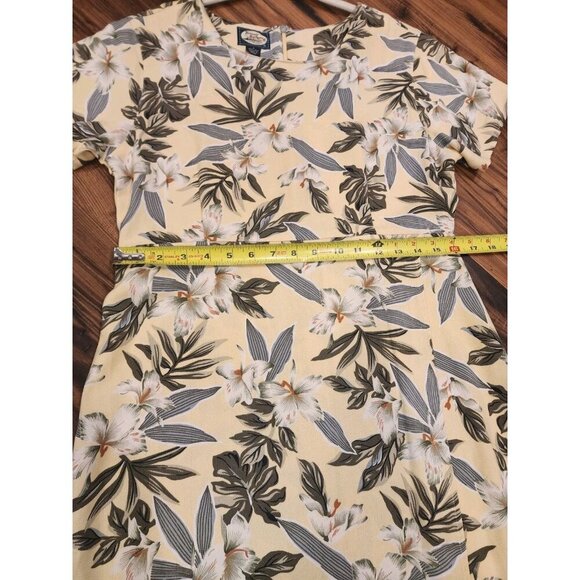 Tommy Bahama 100% Silk Maxi Dress Sz 8 Wrap Skirt Yellow Tropical Floral - Picture 10 of 12